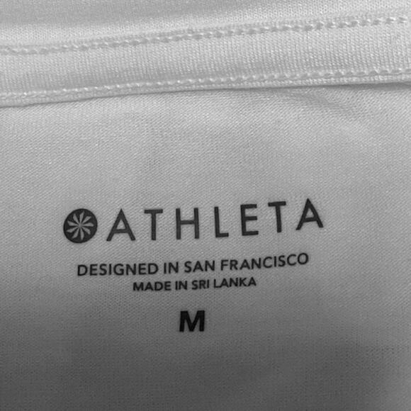 Athleta Women's White Stretch Lightweight Long Sleeve Athletic Top T Shirt Sz M - Picture 4 of 5
